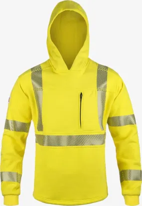 LAKELAND - Pull Over Hoodie. Dual certified, NFPA 70E, 2112  certified, Hi-Vis Yellow 2" seg trim
