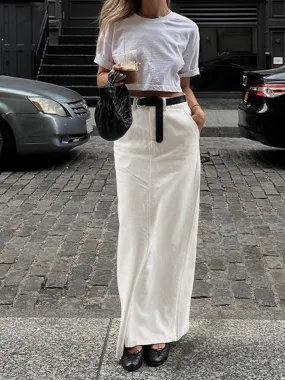 LANFUBEISI - Parisian Slit Maxi Skirt