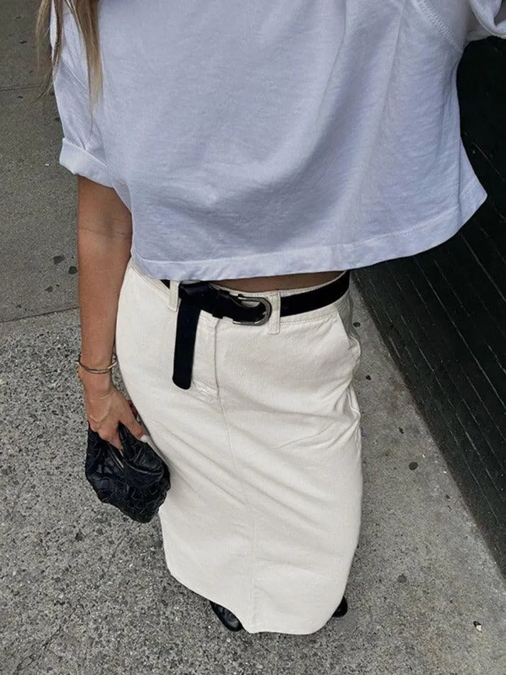 LANFUBEISI - Parisian Slit Maxi Skirt