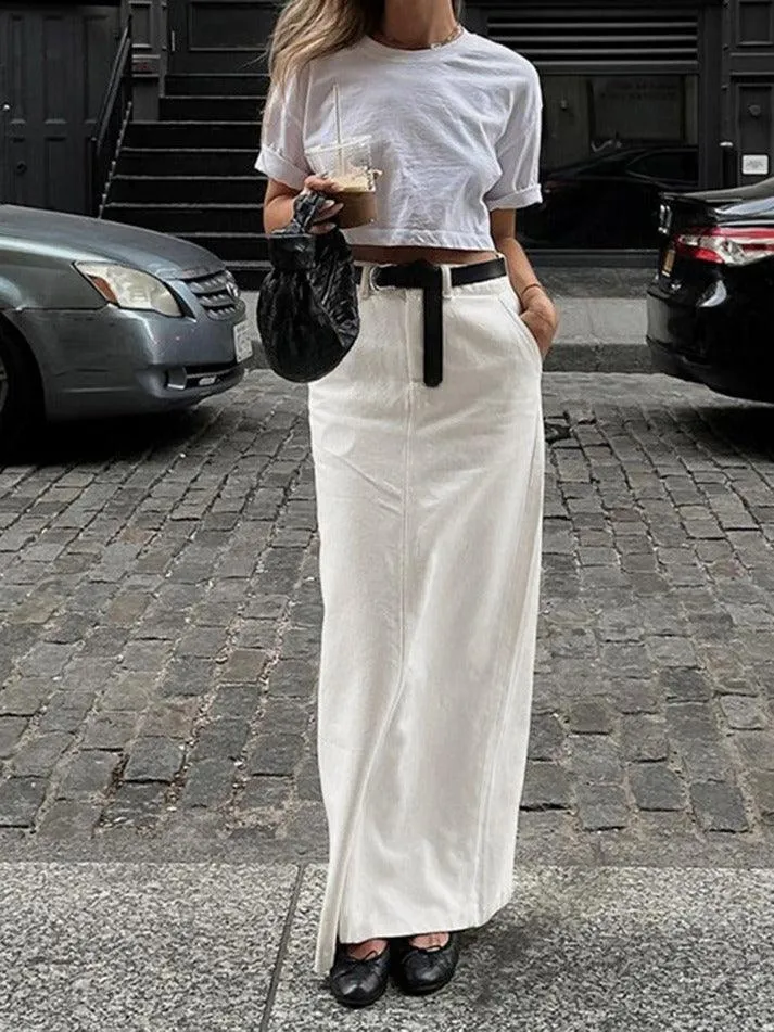 LANFUBEISI - Parisian Slit Maxi Skirt