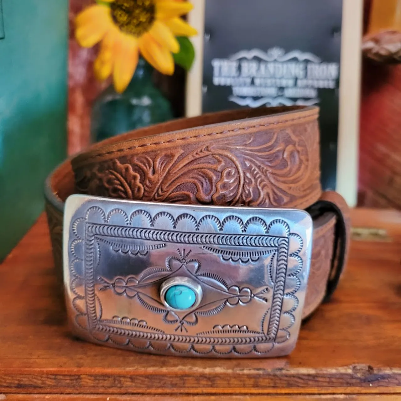 Leather Belt, the “Navajo Spirit” A Belt by Tony Lama   C50189