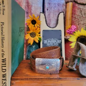 Leather Belt, the “Navajo Spirit” A Belt by Tony Lama   C50189