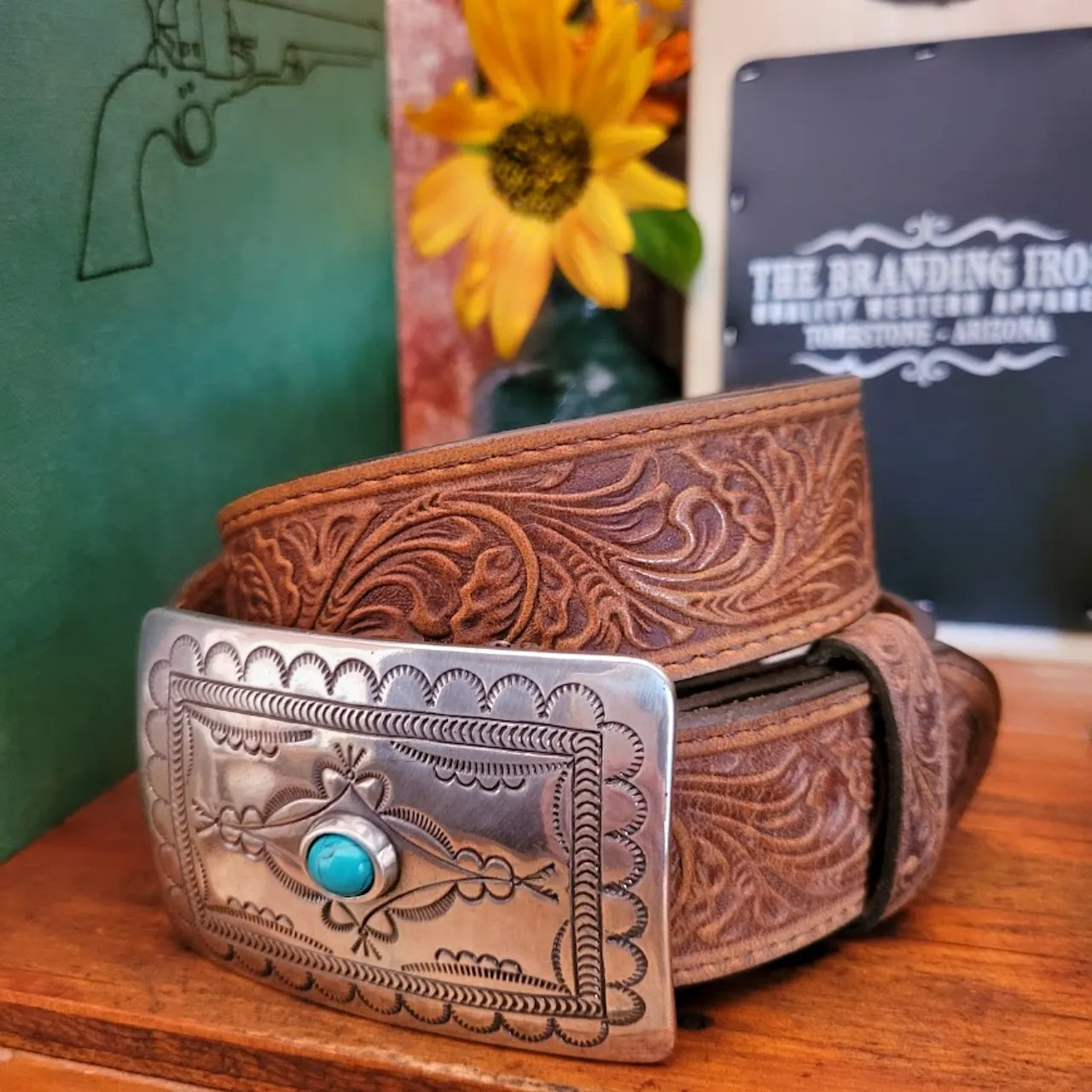 Leather Belt, the “Navajo Spirit” A Belt by Tony Lama   C50189