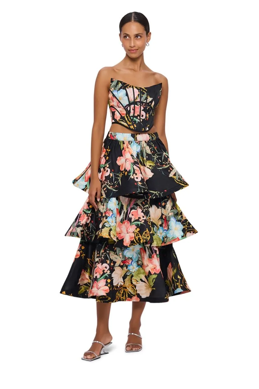 Leo Lin Joan Bustier Top - Opulent Print in Mystic