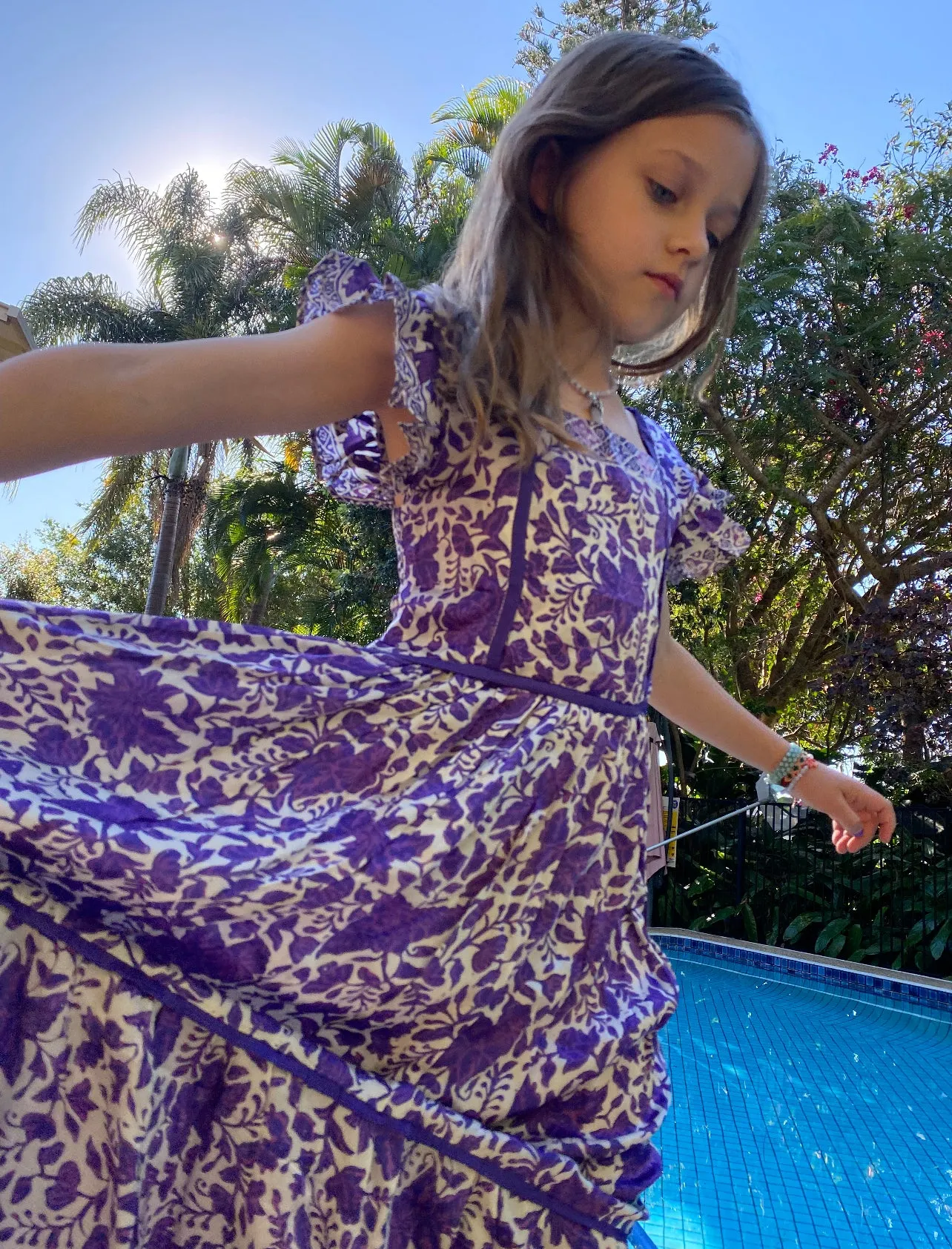 Lilas Dress Violet Silk Batik