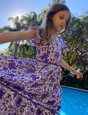 Lilas Dress Violet Silk Batik