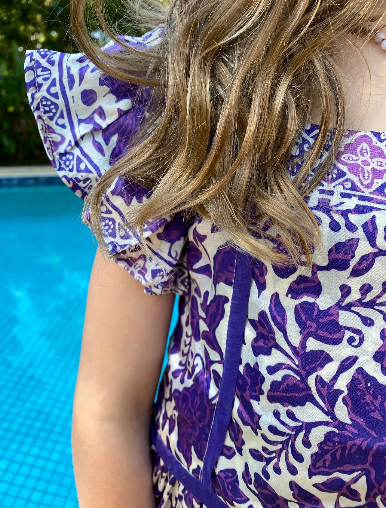 Lilas Dress Violet Silk Batik