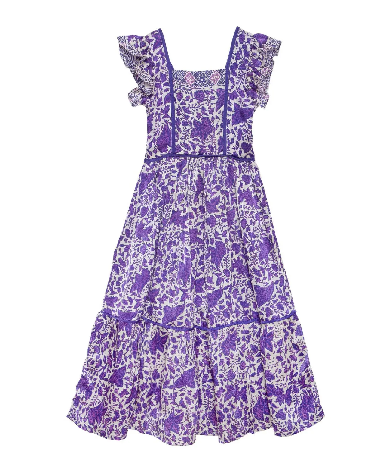 Lilas Dress Violet Silk Batik