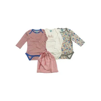 Lilly and Sid Organic Collection 3-Pack Bodysuit in Gift Bag (0-24mths)