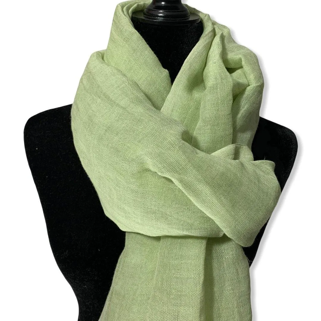 Linen Handwoven Scarf - Pistachio