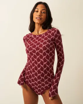 Long Sleeve Bodysuit - Rouge Bow