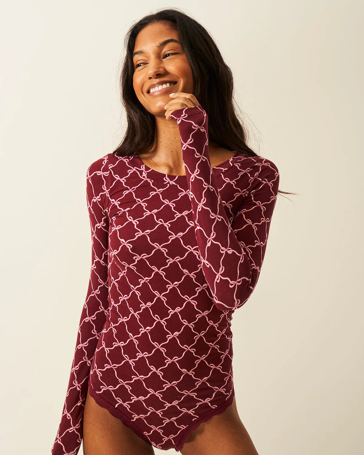 Long Sleeve Bodysuit - Rouge Bow