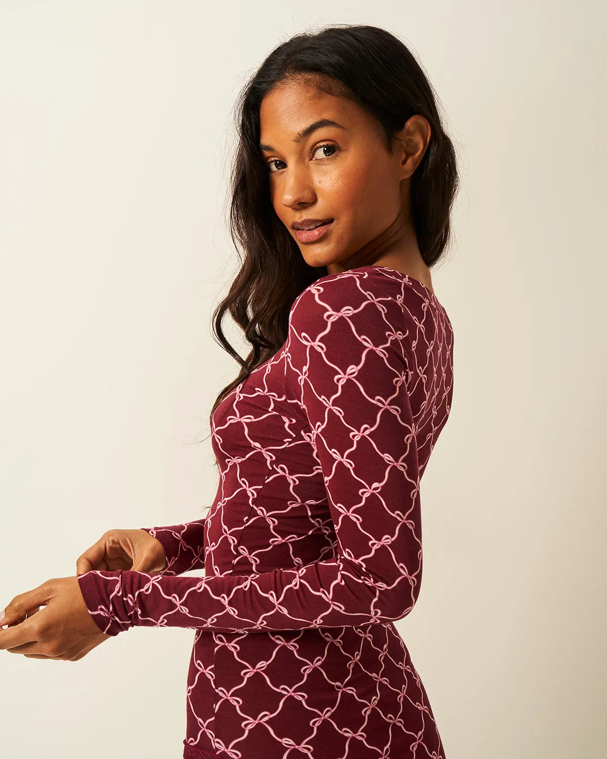 Long Sleeve Bodysuit - Rouge Bow
