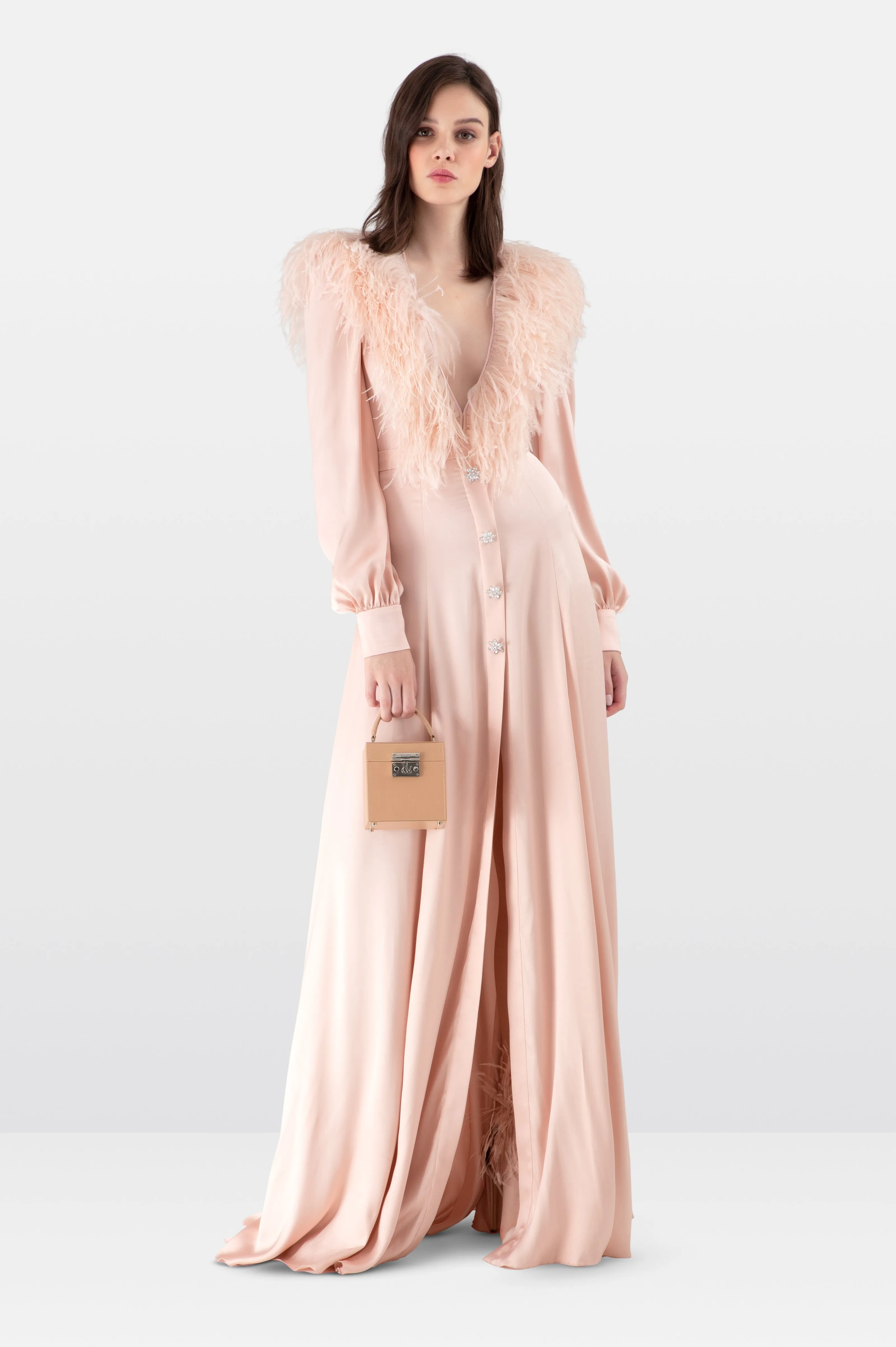 Long V-Neck Evening Dress