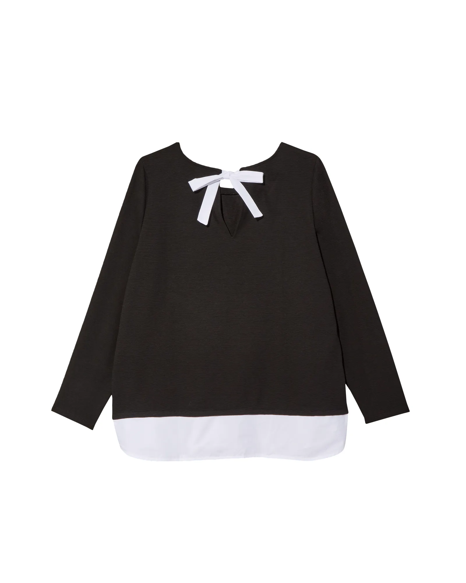 Louise Tie-Back Detail Pullover | Black / White
