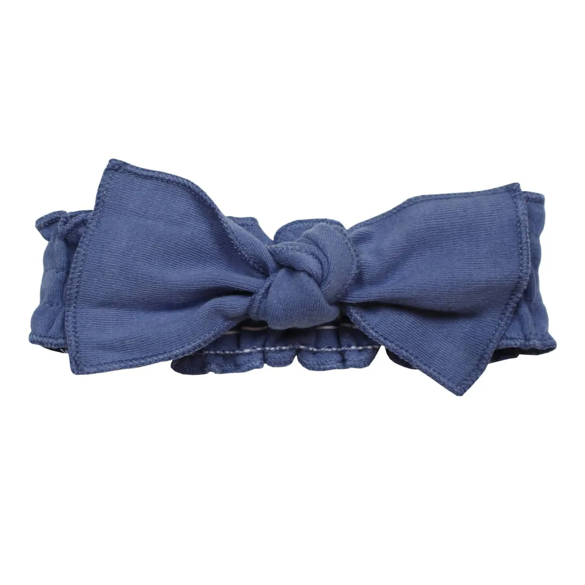 L'ovedbaby Organic Smocked Tie Headband - Slate