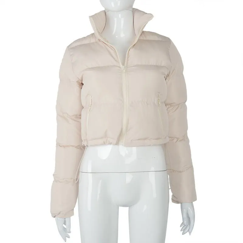 LovelyRLovely Women's Warm Long-sleeved Stand Collar Cotton Drawstring Jacket