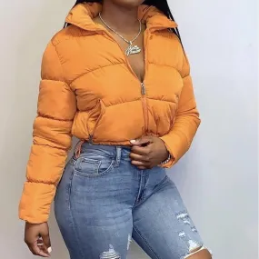 LovelyRLovely Women's Warm Long-sleeved Stand Collar Cotton Drawstring Jacket