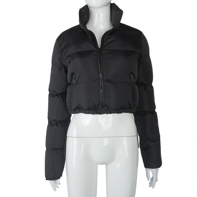 LovelyRLovely Women's Warm Long-sleeved Stand Collar Cotton Drawstring Jacket