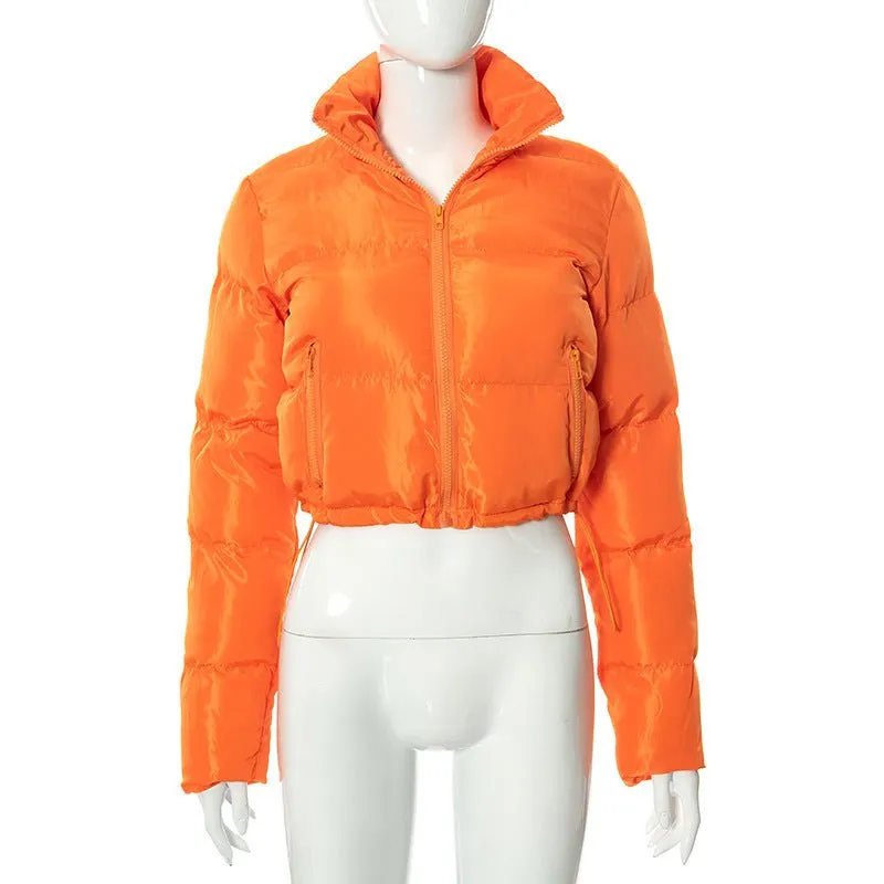 LovelyRLovely Women's Warm Long-sleeved Stand Collar Cotton Drawstring Jacket