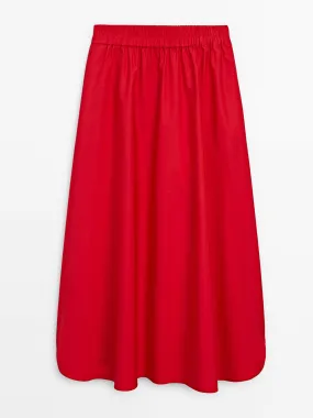 Maxi skirt with elasticated waistband