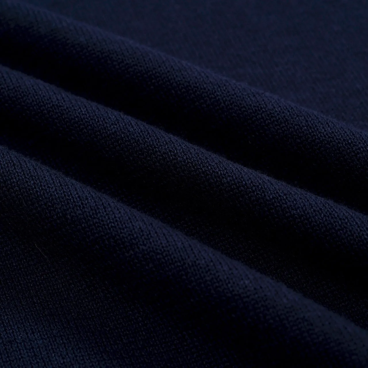 Men's navy blue simple knit polo shirt