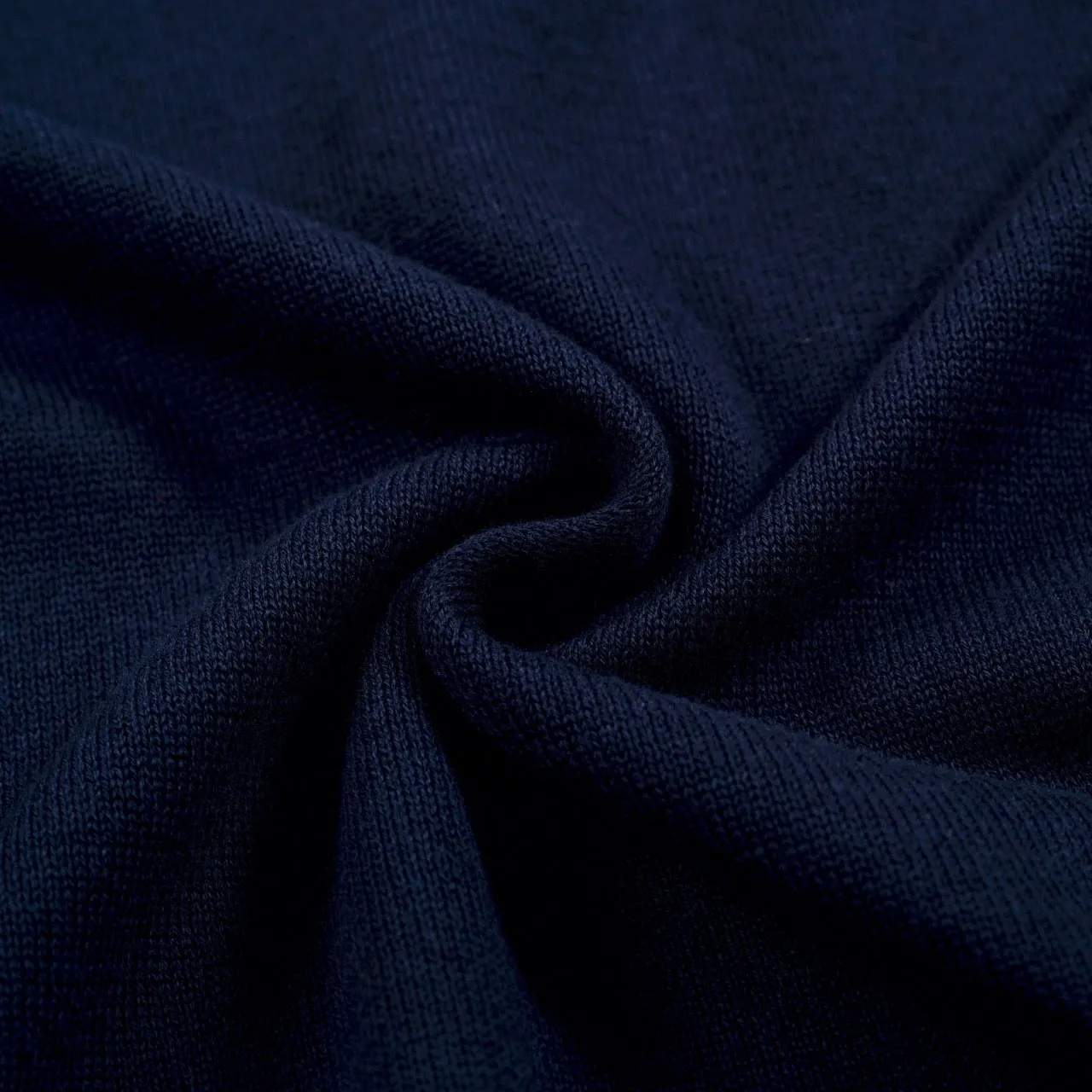 Men's navy blue simple knit polo shirt