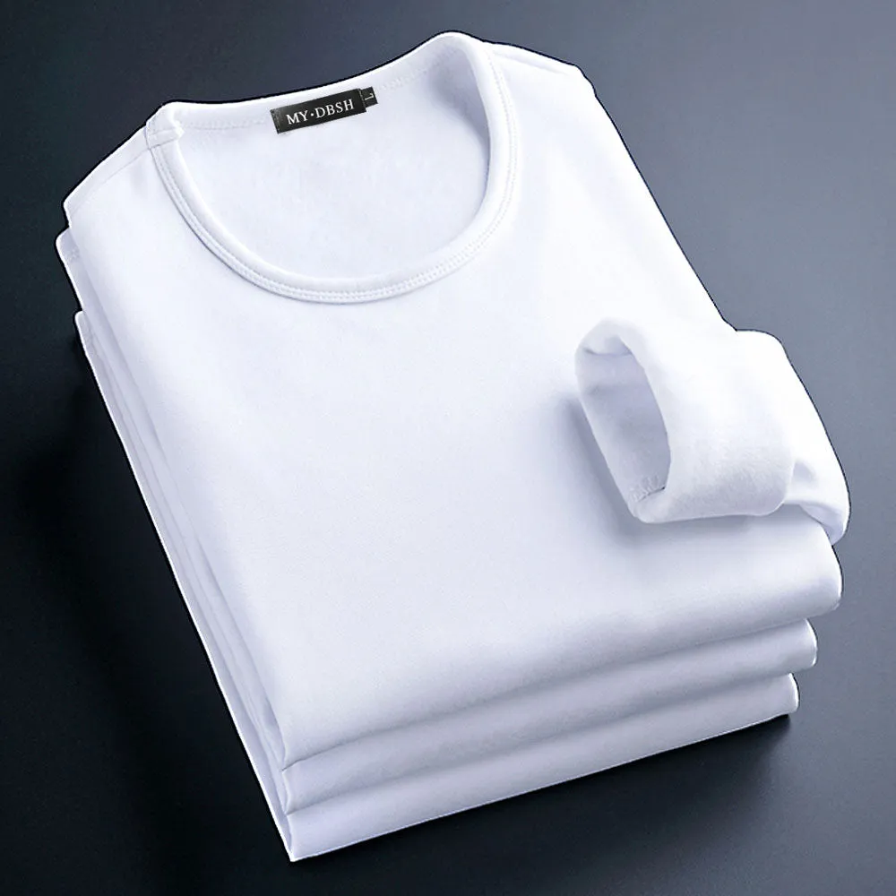 Men's Thermal T Shirt Soft Velvet Thick Long Sleeve T-Shirt