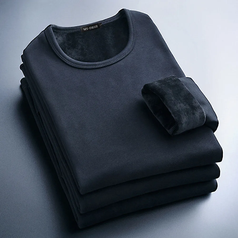 Men's Thermal T Shirt Soft Velvet Thick Long Sleeve T-Shirt