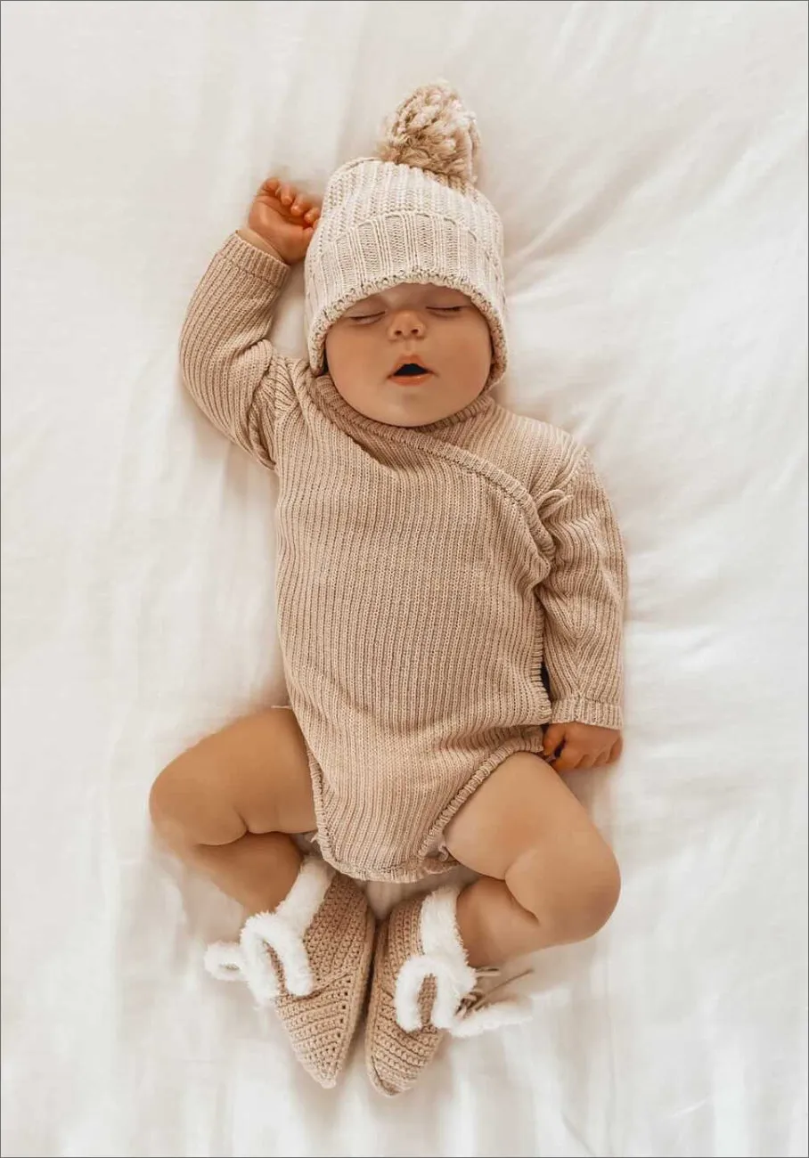 Miann & Co Baby - Knit Wrap Bodysuit - Pink Tint