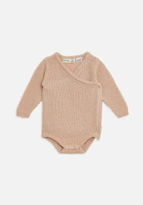 Miann & Co Baby - Knit Wrap Bodysuit - Pink Tint