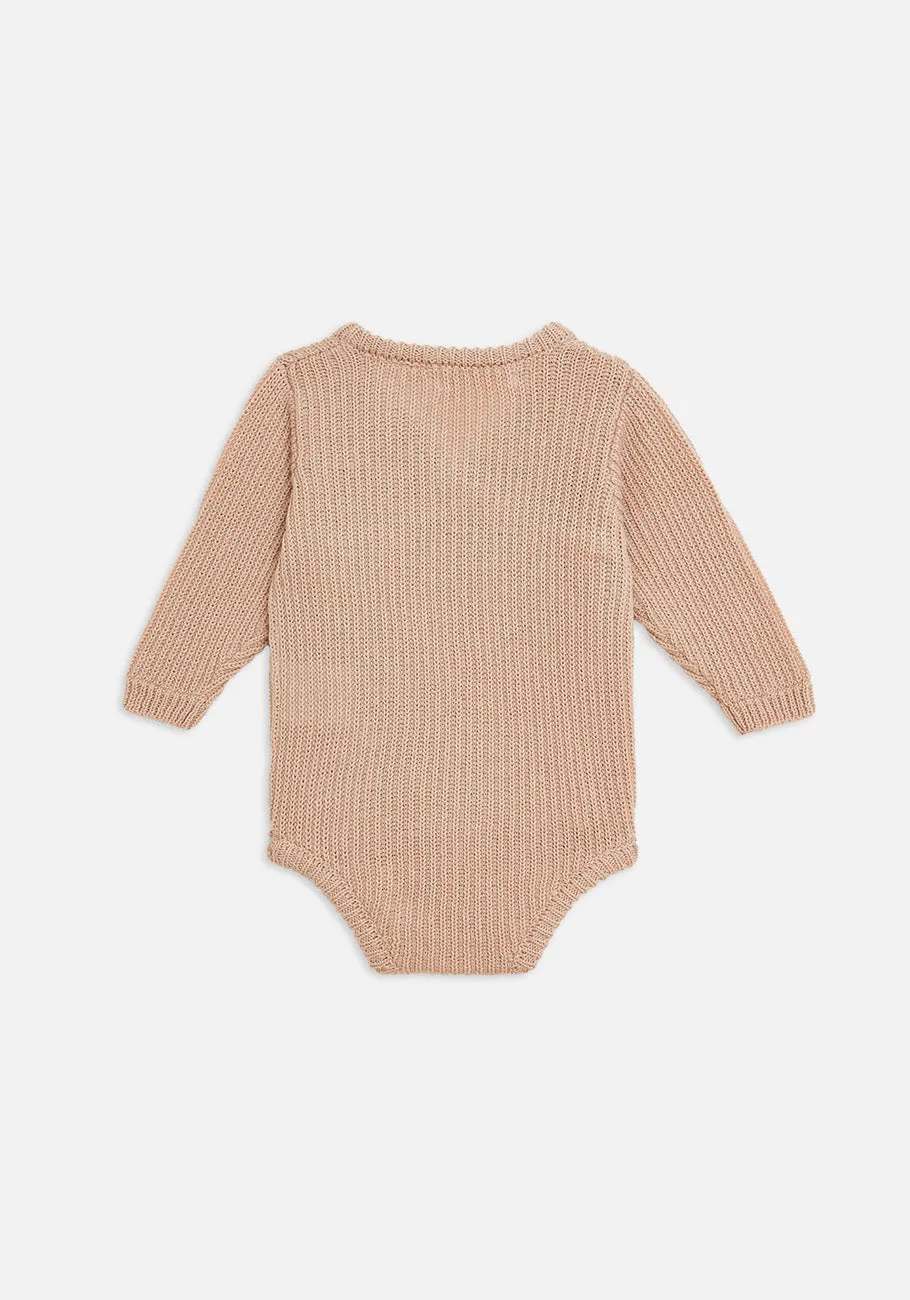 Miann & Co Baby - Knit Wrap Bodysuit - Pink Tint