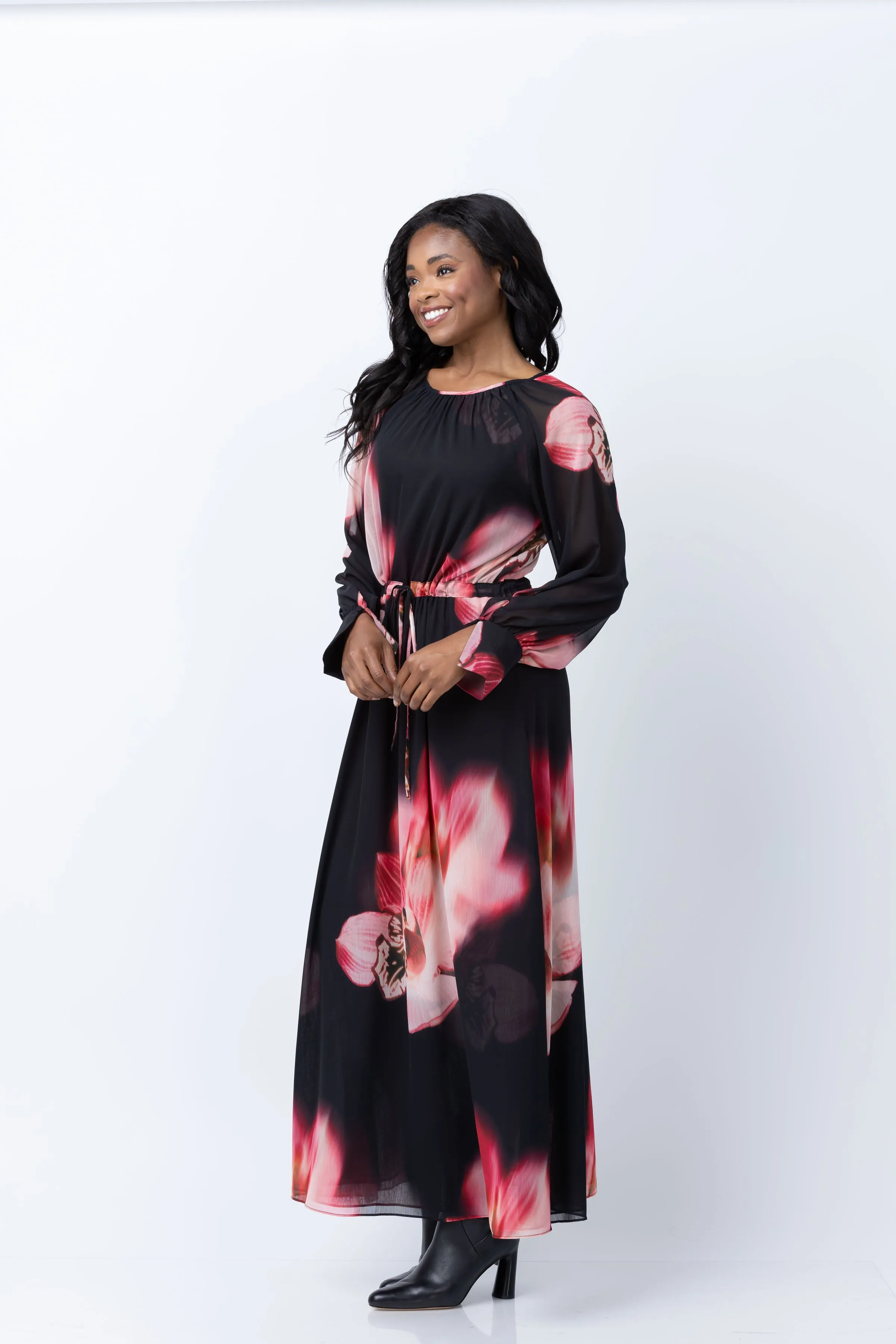 Misa Los Angeles Naomi Dress in Midnight Orchid Chiffon