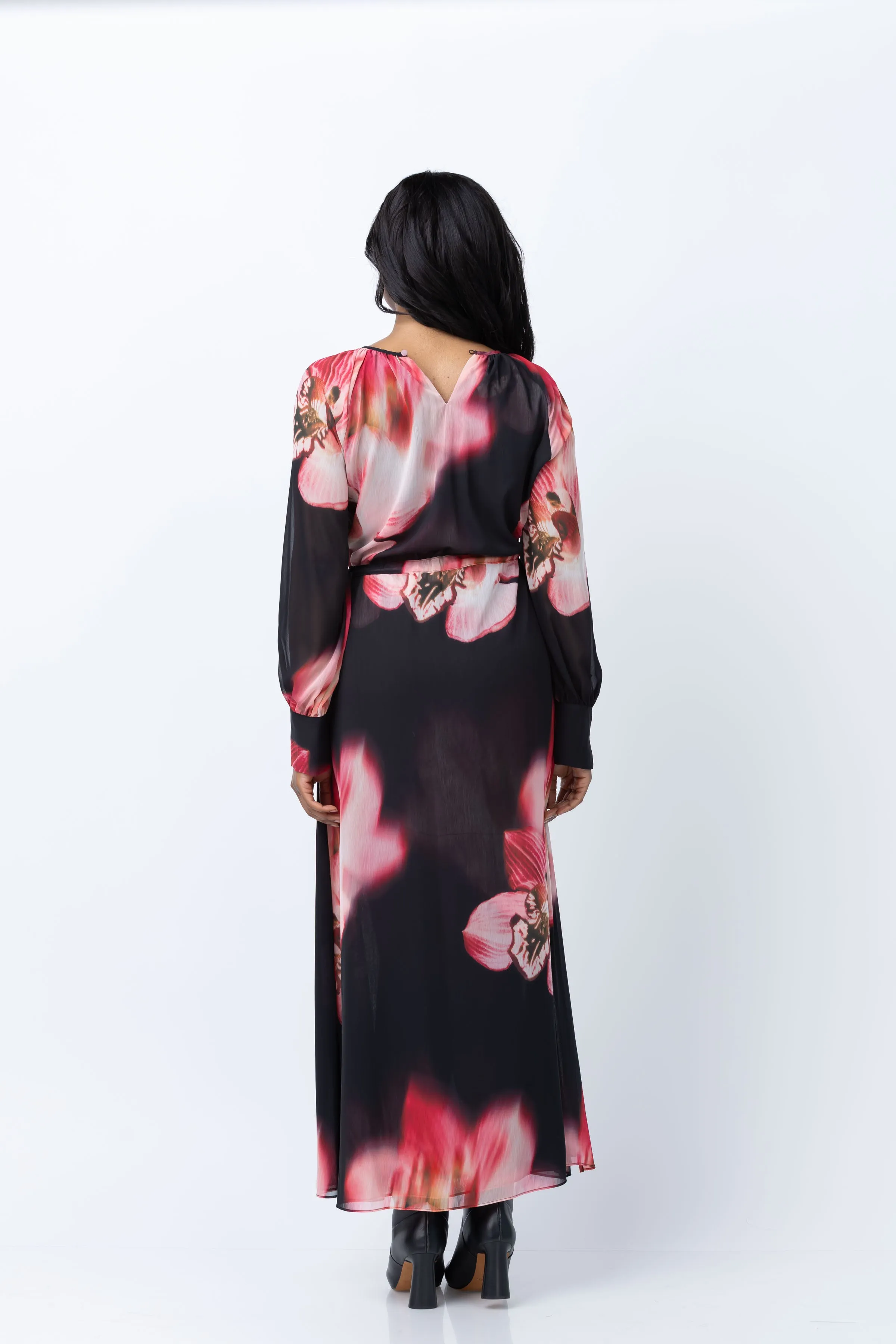 Misa Los Angeles Naomi Dress in Midnight Orchid Chiffon