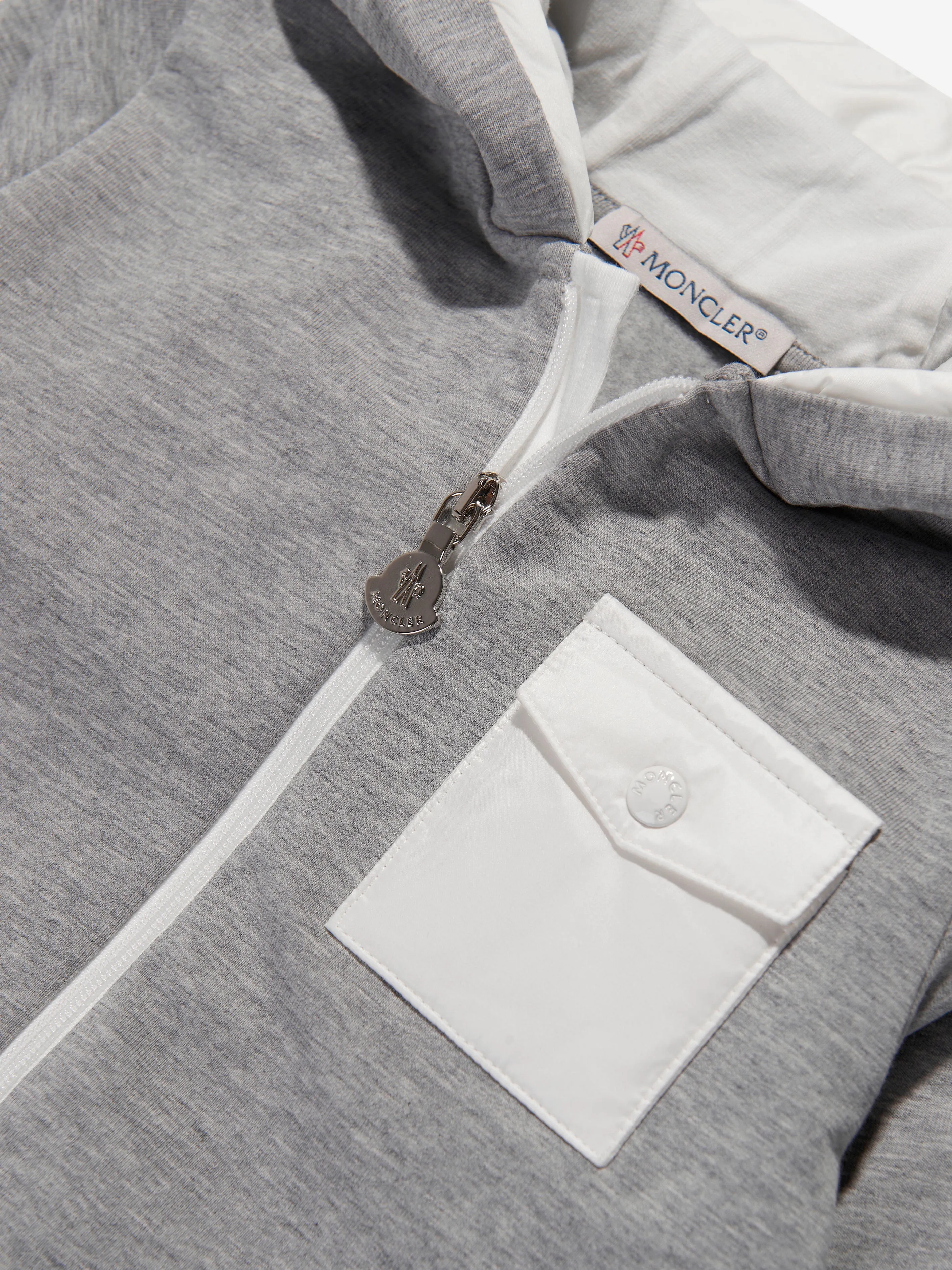 Moncler Enfant Baby Hooded Romper in Grey