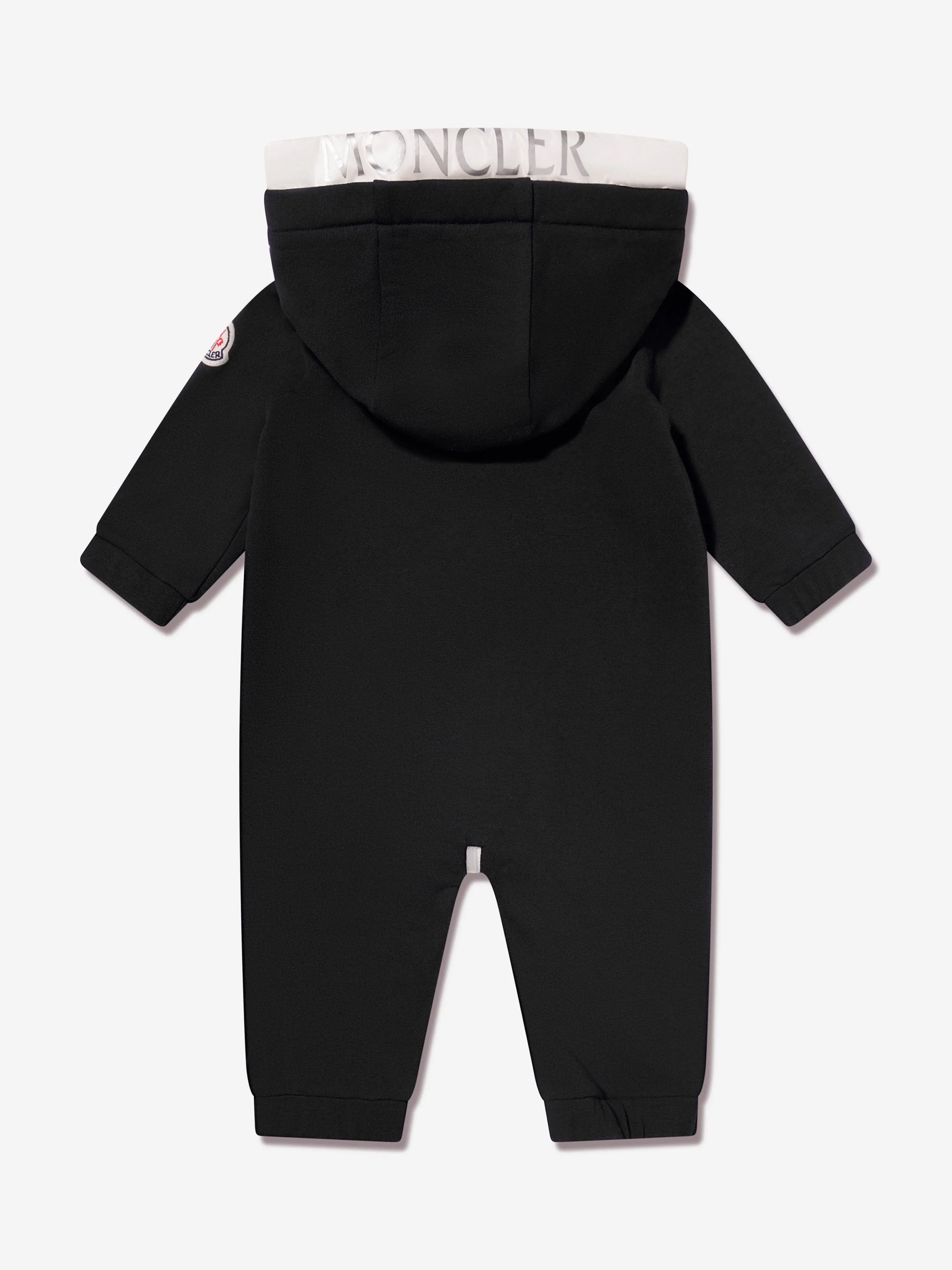 Moncler Enfant Baby Hooded Romper in Navy