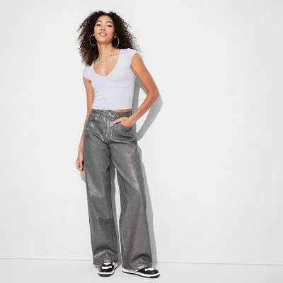 New - Women's High-Rise Baggy Jeans - Wild Fable