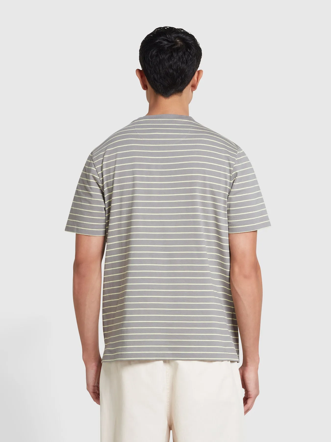 Oakland Regular Fit Bretton Stripe T-Shirt In Rail Grey