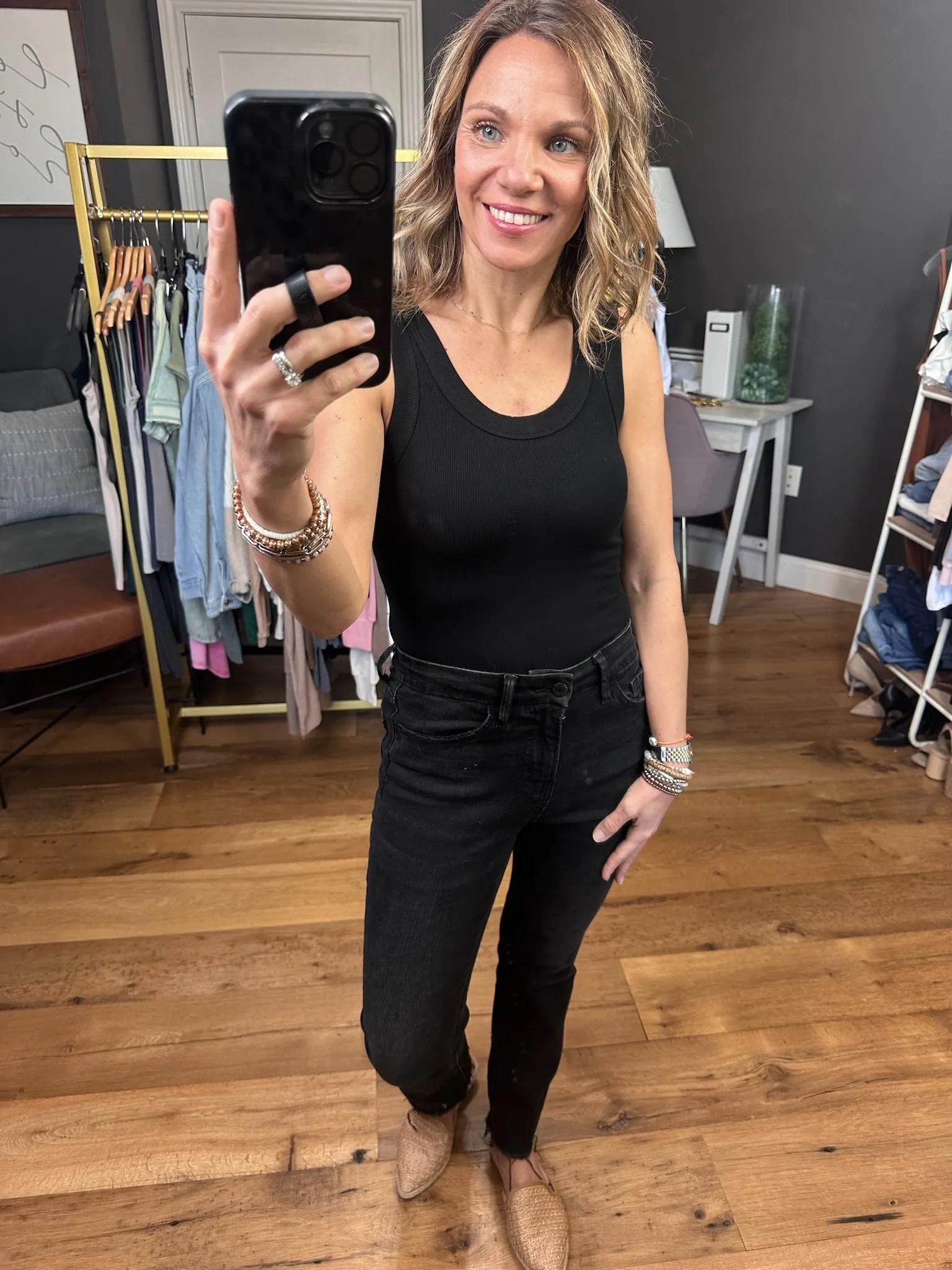 On My Side Scoop-Neck Ribbed Bodysuit - Black