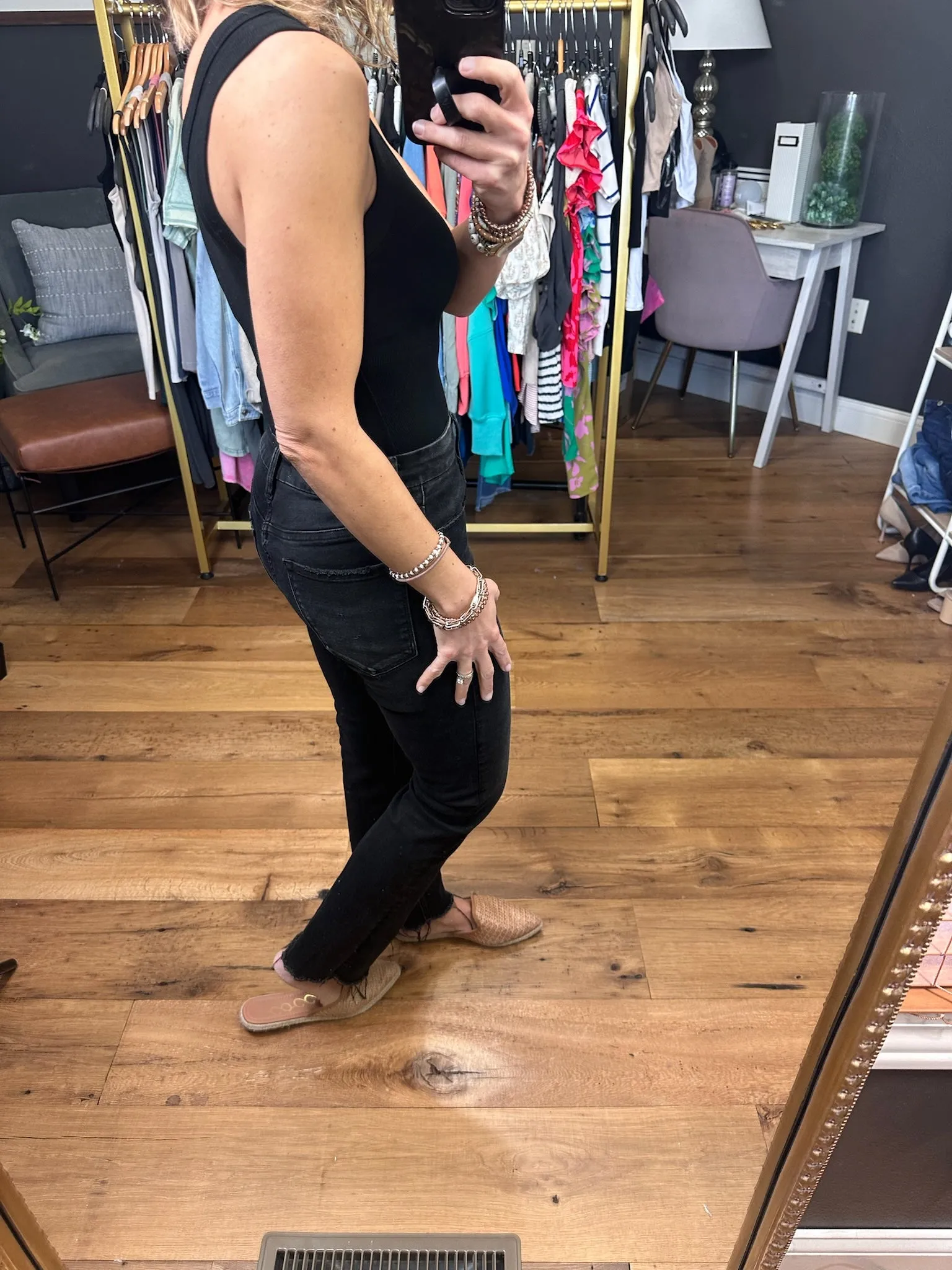 On My Side Scoop-Neck Ribbed Bodysuit - Black