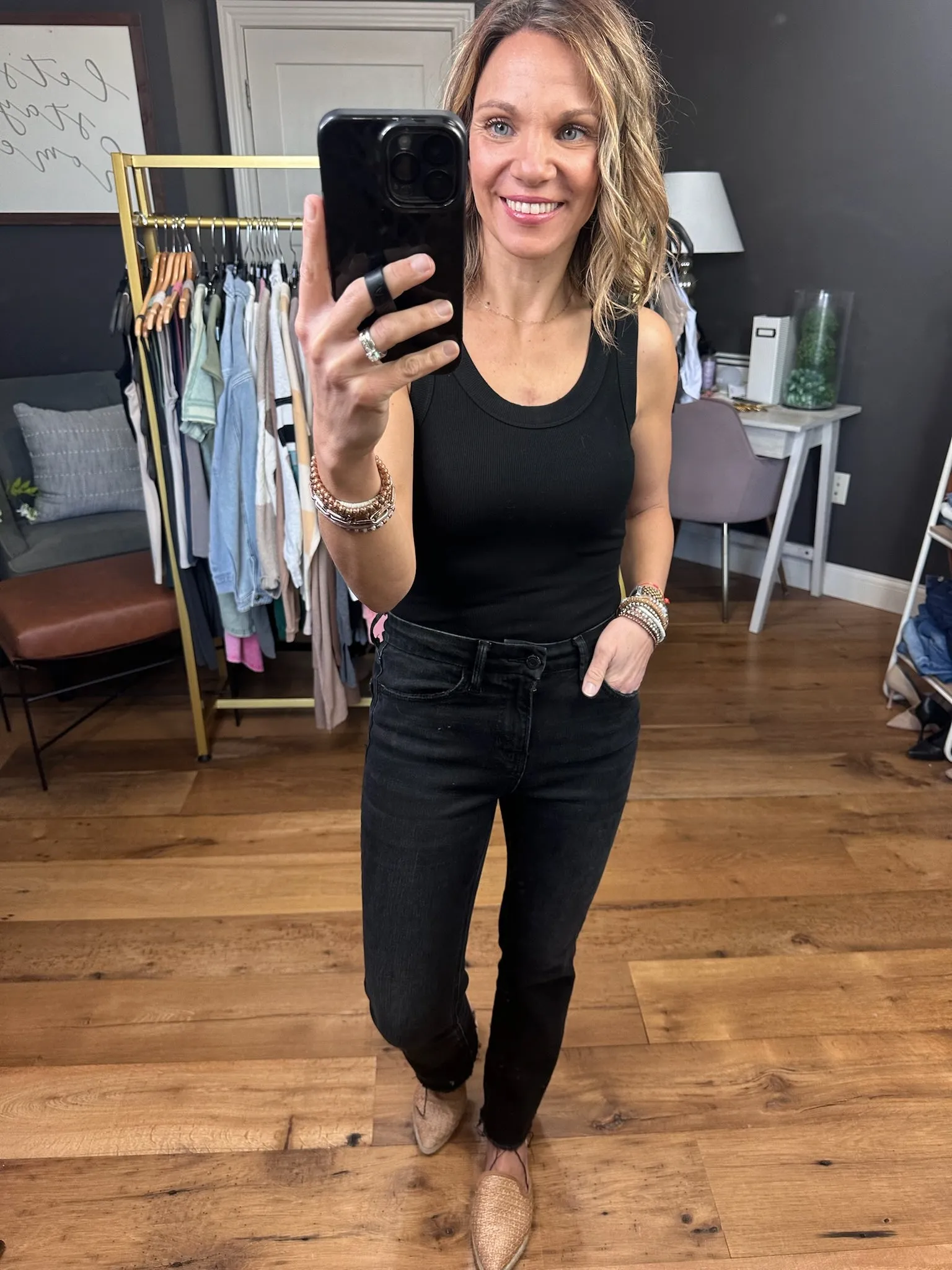 On My Side Scoop-Neck Ribbed Bodysuit - Black