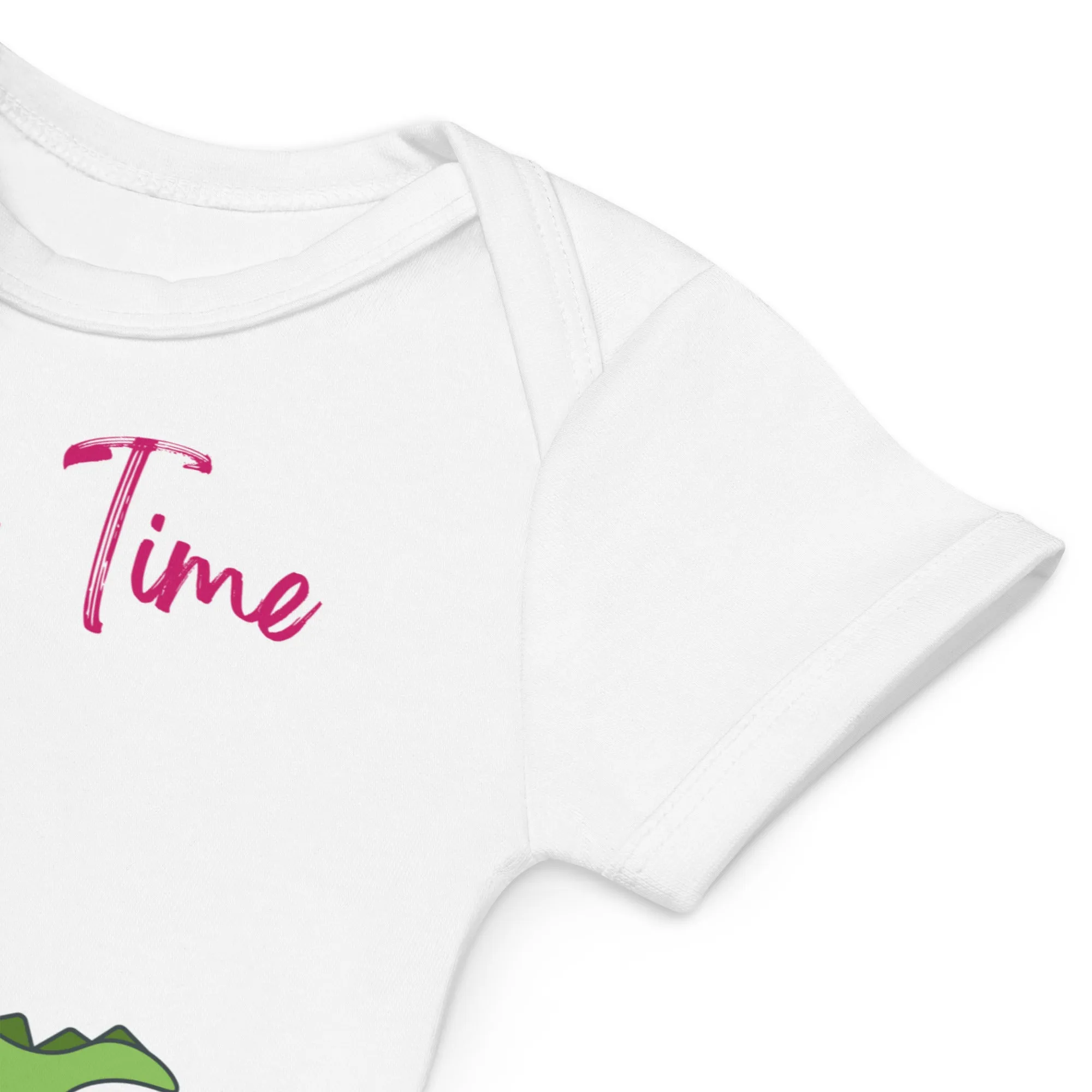 Organic cotton baby bodysuit, dinosaur - Fitz & Willow
