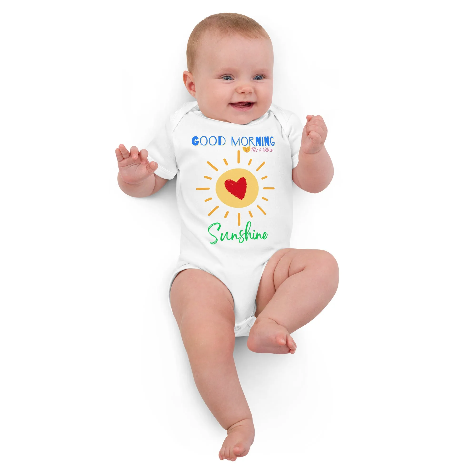 Organic cotton baby bodysuit, Good morning Sunshine
