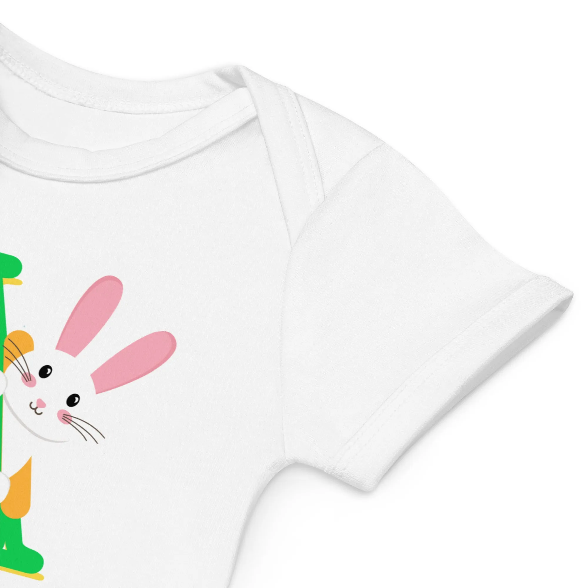 Organic cotton baby bodysuit, Letter A - Fitz & willow