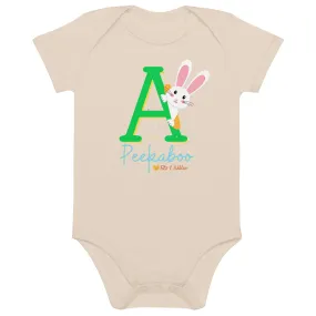 Organic cotton baby bodysuit, Letter A - Fitz & willow