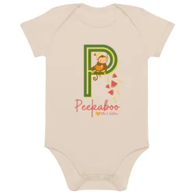 Organic cotton baby bodysuit, Letter P - Fitz & Willow