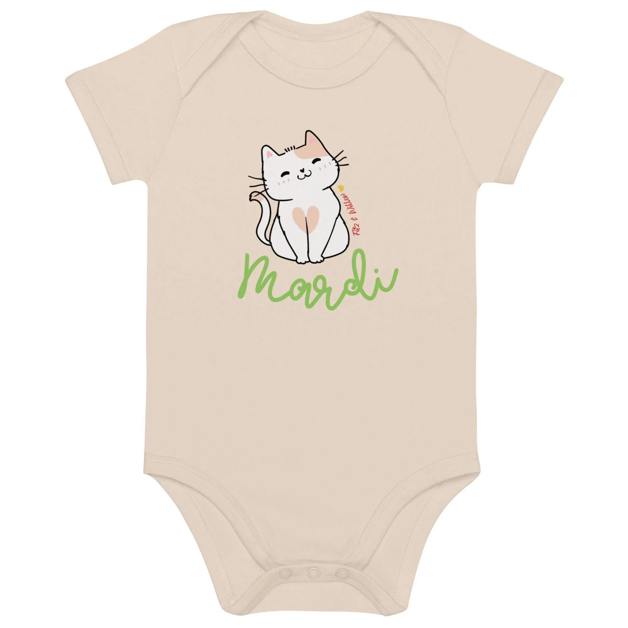 Organic cotton baby bodysuit, Mardi