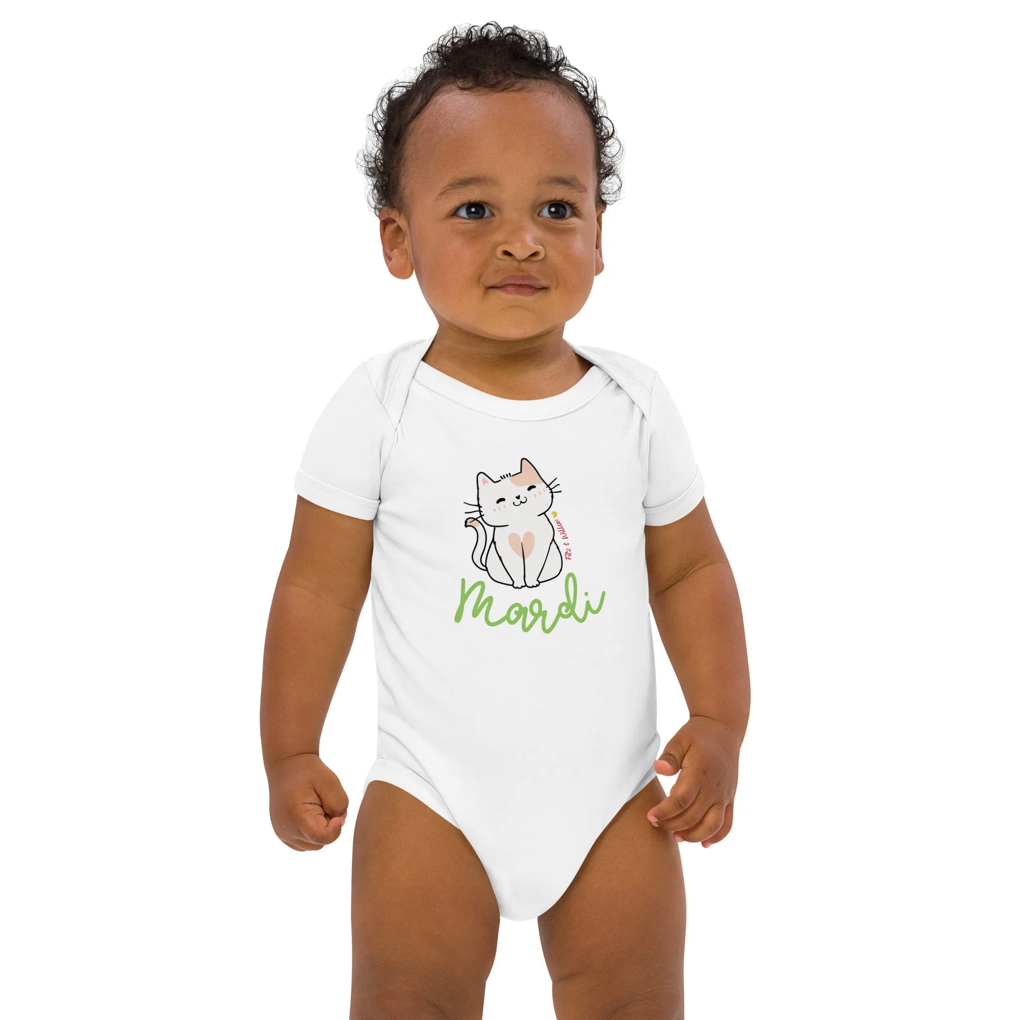 Organic cotton baby bodysuit, Mardi
