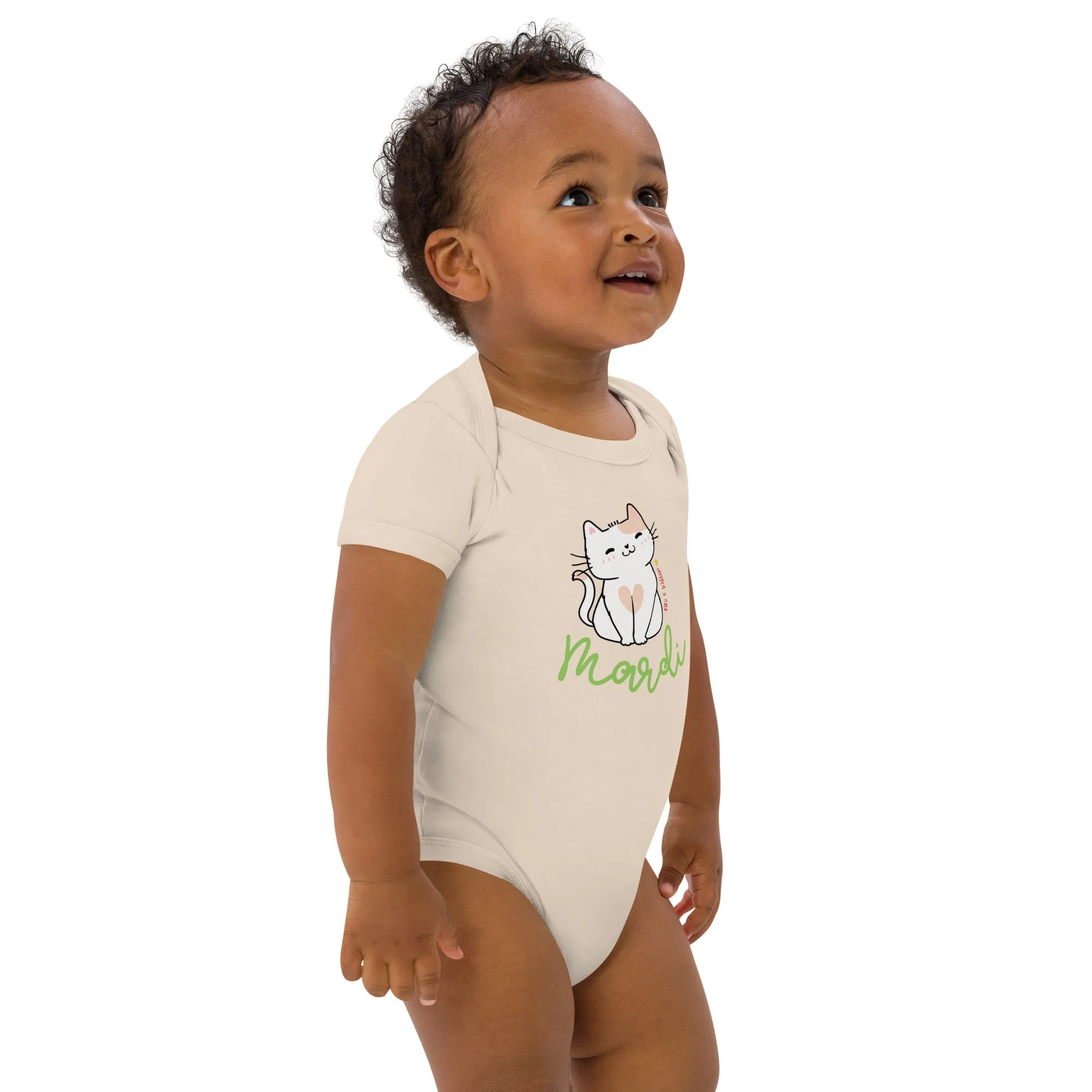 Organic cotton baby bodysuit, Mardi