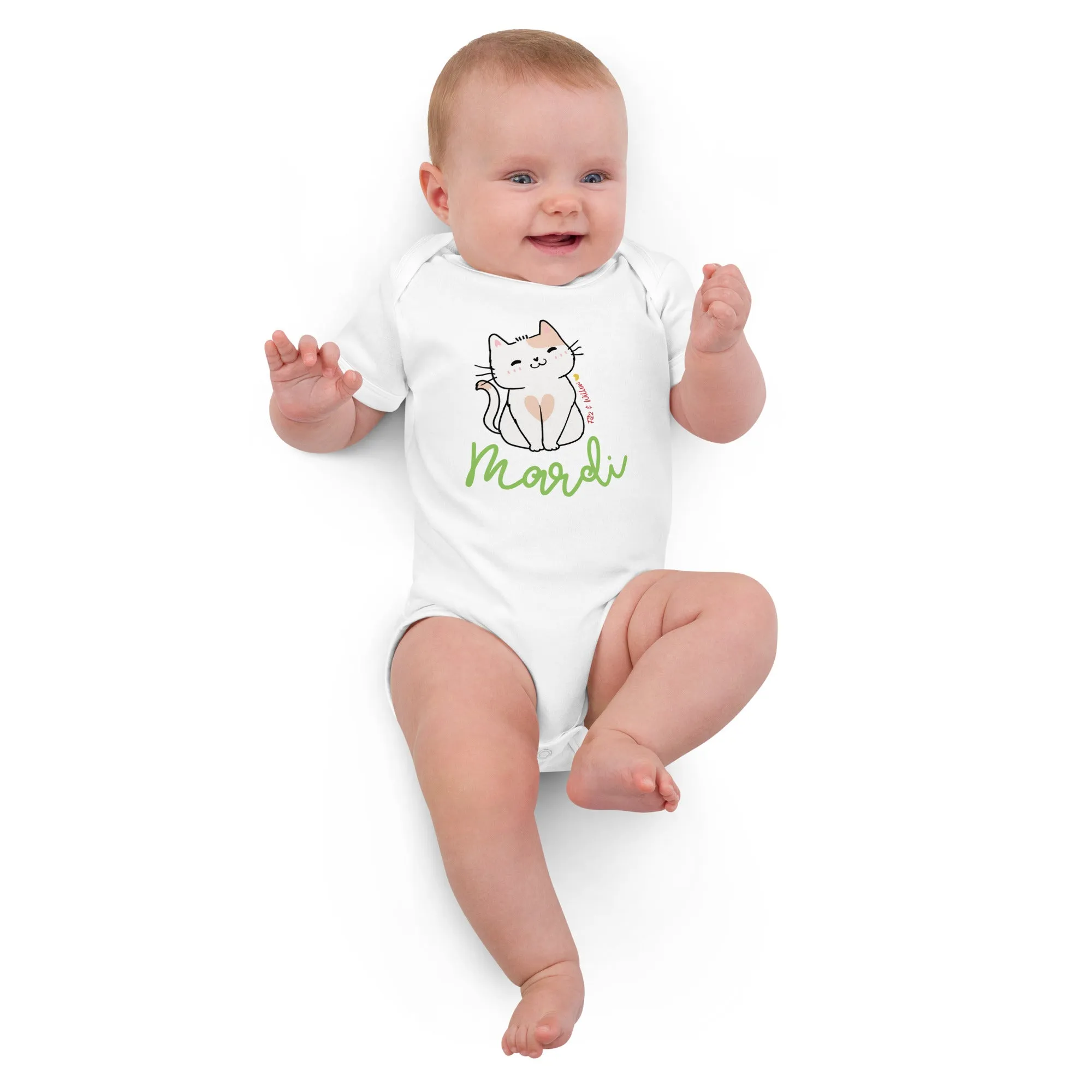 Organic cotton baby bodysuit, Mardi